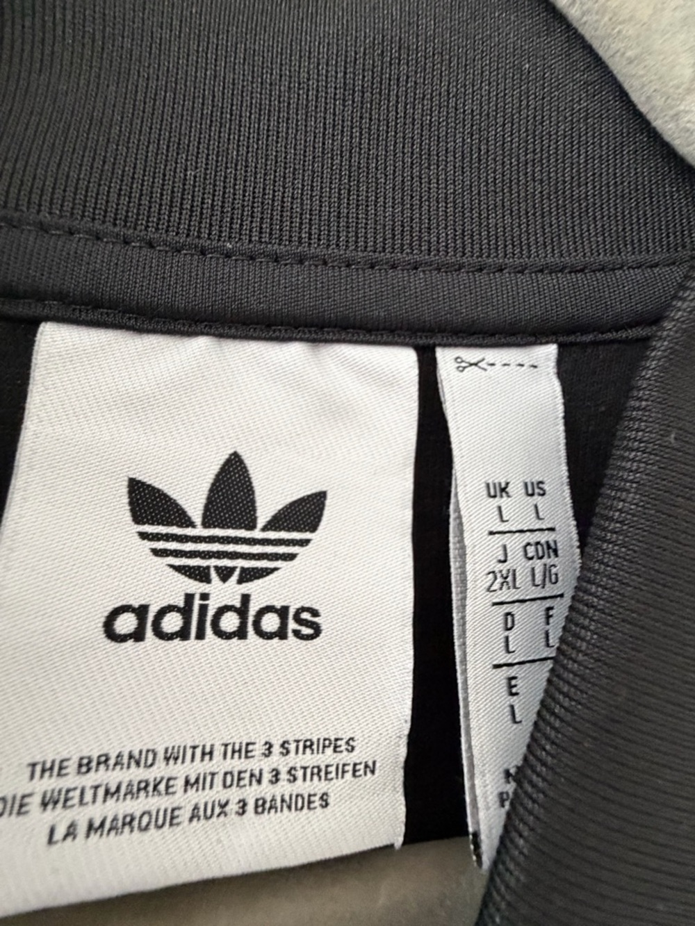 adidas Black Track Jacket with White Three-Stripes - Picture 3 of 5